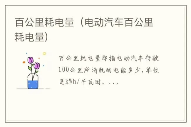 百公里耗电量（电动汽车百公里耗电量）