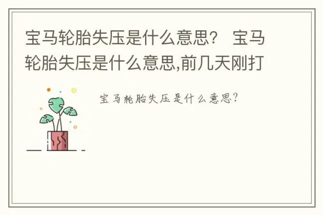 宝马轮胎失压是什么意思？ 宝马轮胎失压是什么意思,前几天刚打过气