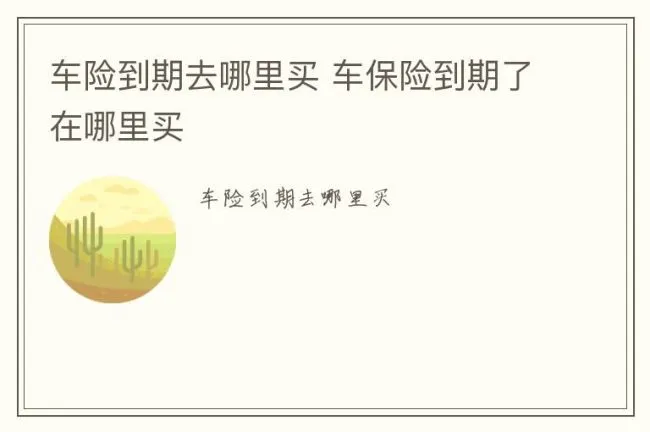 车险到期去哪里买 车保险到期了在哪里买