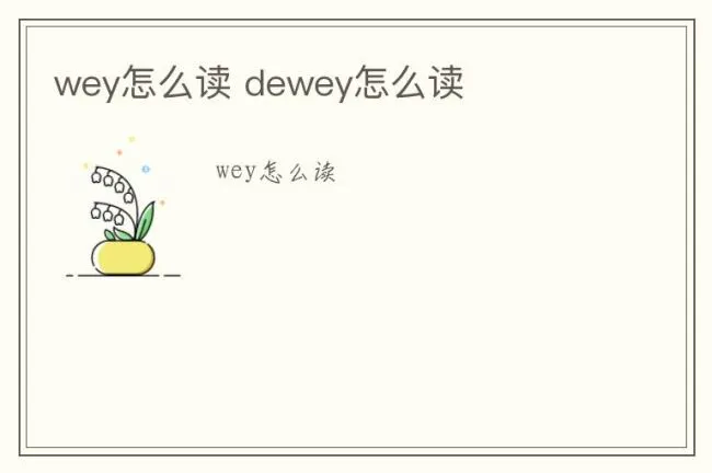 wey怎么读 dewey怎么读