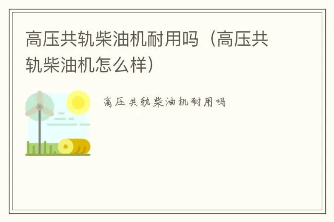高压共轨柴油机耐用吗（高压共轨柴油机怎么样）