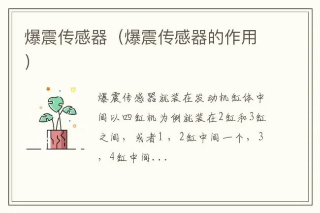 爆震传感器（爆震传感器的作用）