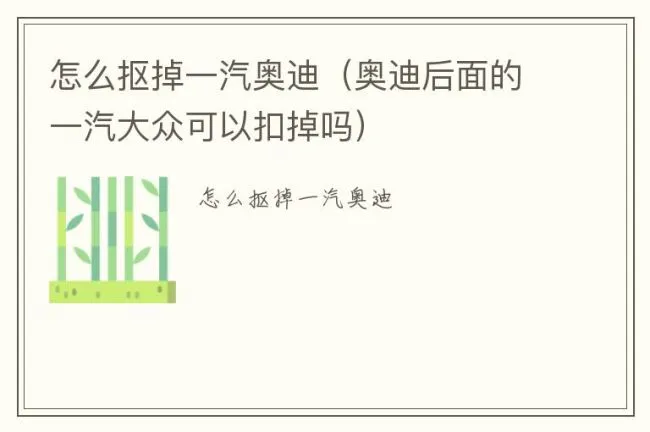 怎么抠掉一汽奥迪（奥迪后面的一汽大众可以扣掉吗）