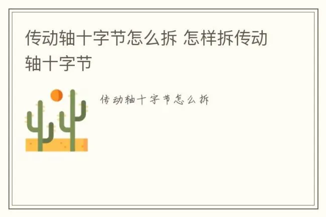 传动轴十字节怎么拆 怎样拆传动轴十字节