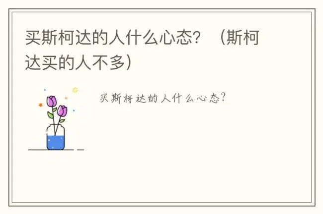 买斯柯达的人什么心态？（斯柯达买的人不多）