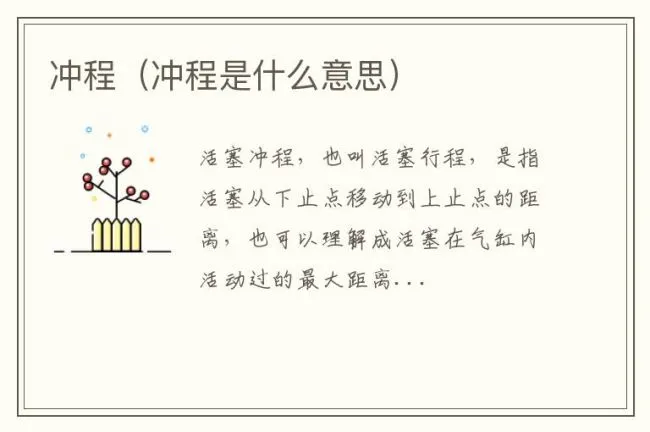 冲程（冲程是什么意思）