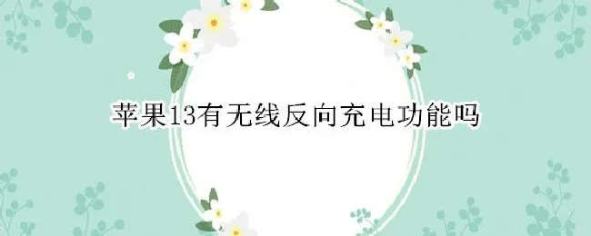 苹果13有无线反向充电功能吗 iphone 13可以反向充电吗