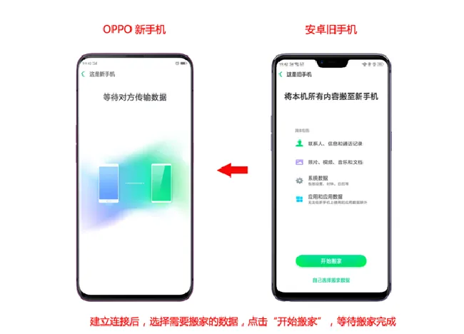 oppo手机怎么把旧手机数据转移到新手机