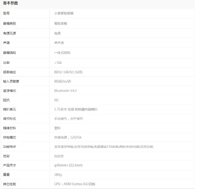 小度智能音箱硬件配置怎么样