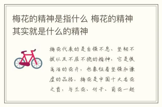 梅花的精神是指什么 梅花的精神其实就是什么的精神