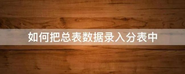 如何把总表数据录入分表中（怎样把分表里数据导入总表）