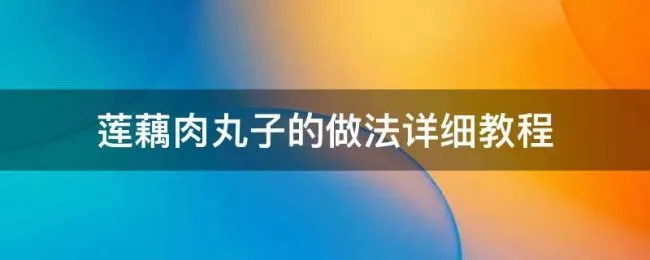 莲藕肉丸子的做法详细教程（莲藕肉丸子怎么做简单又好吃）