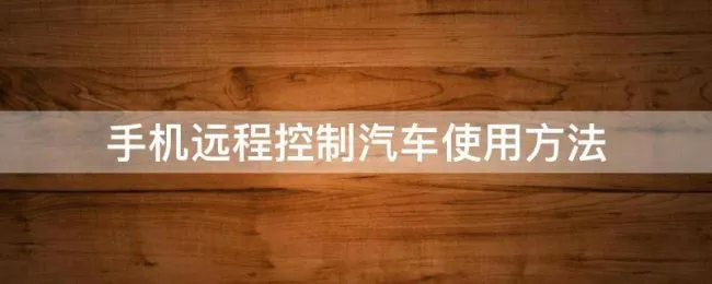 手机远程控制汽车使用方法 手机远程控制汽车怎么保证控制自己的车