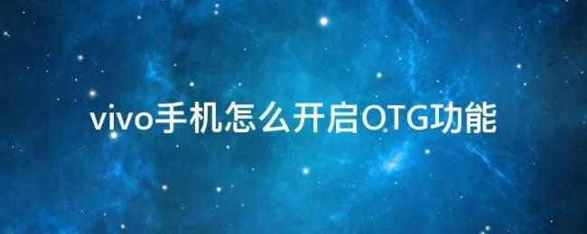vivo手机怎么开启OTG功能 vivo手机OTG怎么开启