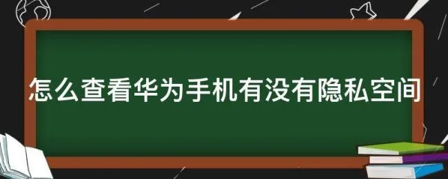 怎么查看华为手机有没有隐私空间（怎么查看华为手机有没有隐私空间应用使用）