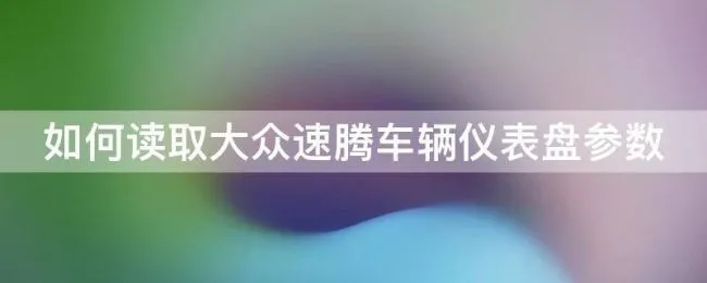 如何读取大众速腾车辆仪表盘参数（如何读取大众速腾车辆仪表盘参数信息）