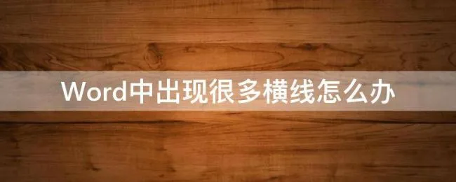 Word中出现很多横线怎么办（为什么word会出现很多横线）
