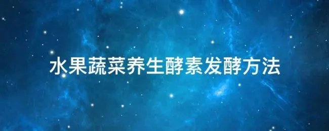 水果蔬菜养生酵素发酵方法 水果发酵的酵素