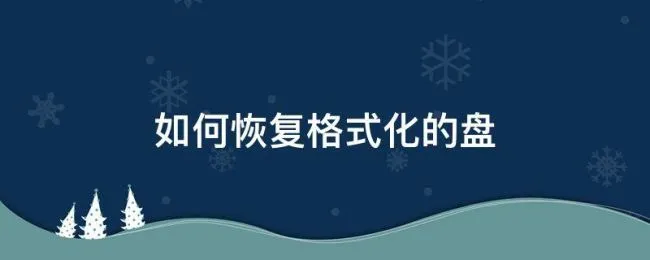 如何恢复格式化的盘 格式化硬盘如何恢复
