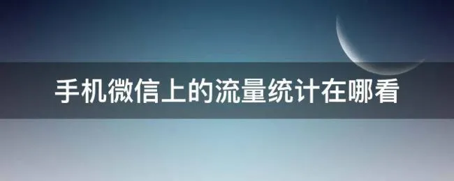 手机微信上的流量统计在哪看（微信流量统计怎么看）