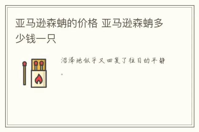 亚马逊森蚺的价格 亚马逊森蚺多少钱一只
