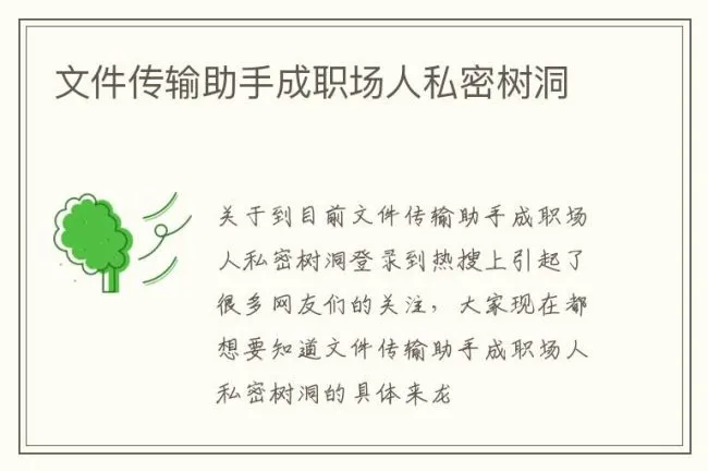 文件传输助手成职场人私密树洞
