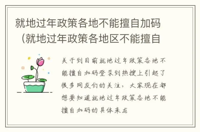 就地过年政策各地不能擅自加码（就地过年政策各地区不能擅自加码）