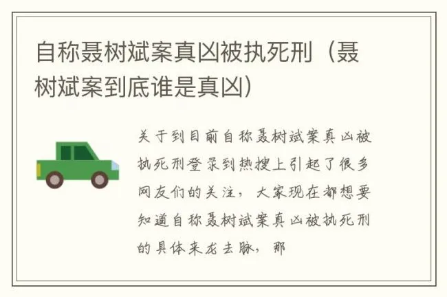 自称聂树斌案真凶被执死刑（聂树斌案到底谁是真凶）